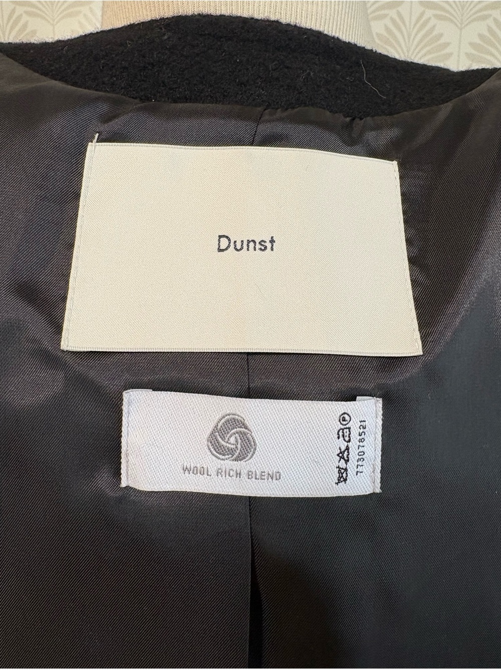 Dunst Black Bouclé Gold Button Wool Blazer Jacket - Picture 6 of 8
